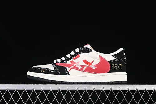 All categories Air Jordan Jordan series basketball shoes Air Jordan 1 Low High-end customized low-top sneakers Air Jordan 1 Low OG SP AJ1 Joe 1 violent bear joint graffiti red hook low-top cultural casual sneakers XS2024-024